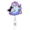 Porta-credencial retráctil Fantasma Láser Halloween Ambiente Festivo de Lugar de Trabajo Insignia Decorativa DIY Personalización desde el Fabricante