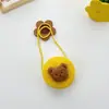 Bolsa infantil Desenho animado japonês bolsa redonda pequena palha orelhas grandes cachorro Urso menina menino transversal troco bolsa pequena