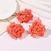 Flor de Rosa de Borde Quemado de Seda Estilo Europeo para Boda Flor Artificial Decoración Hogar Arreglo de Flores de Rosa Rizada con Flores