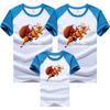2024 Nuevo Año Nuevo Navidad Día Ropa para niños Europa y América Cuello redondo Manga raglán Color a juego Camiseta de manga corta para padres e hijos