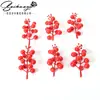 Frutas de la Fortuna de Bayas Rojas Bayas Rojas Simuladas Bayas de Acebo Norteamericano Bayas Rojas Adornos de Decoración para el Hogar 12 Cabezas Flores Pequeñas de Año Nuevo