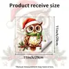 Lindo búho de dibujos animados navideño calcomanías decorativas autoadhesivas para tanque de inodoro de baño tapa de inodoro decoración navideña