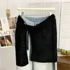 Chal de punto calado para mujer, Prenda de capa de alta gama con falda cubierta para atar, Falda versátil que cubre las caderas y te hace lucir más delgada