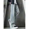 Vaqueros para hombre estilo high street americano 2026 nuevos de moda rectos holgados versátiles pantalones acampanados negros al por mayor