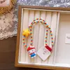 Collar de Gato Kt de Dibujos Animados Estilo Coreano, Lindo Collar con Colgante de Animal de Colores con Cuentas y Lazo, Joyería para Niñas