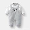 Macacão de Bebê Outono e Inverno Novo Estilo Urso Peça Única Infantil Quente Macacão Esportivo Infantil Desenho Animado Roupão de Engatinhar