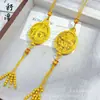 Loja de Ouro Mesmo Estilo Ouro Areia Filigrana Dragão e Fênix Saquinho Colar Novo Estilo Chinês Corrente de Suéter Casal Fênix Atacado para Homens e Mulheres