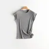 Camiseta de Manga Corta Acanalada para Mujer, Elástica y Adelgazante, Cuello Redondo, Top de Punto Simple y Versátil, Nuevo para Primavera/Verano 2026