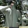 Roupas de Proteção Solar de Verão Femininas 2026 Novo Seda de Gelo Anti-UV Fino Respirável Roupa Exterior Capuz Grande Solta Roupas de Proteção Solar