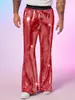 Comercio Exterior Transfronterizo 2026 Nuevo Estilo Europeo y Americano Pantalones Acampanados de Cintura Elástica Brillantes Casuales Largos Estilo Discoteca Aliexpress Amazon