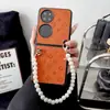 Textura de couro de luxo premium para capa de celular Huawei pocket 2 ursinho de desenho animado retrô conjuntos p50pocket