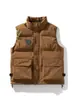 Colete de Algodão Estilo Montanha para Homens, Colete de Algodão Espesso Quente de Inverno, Jaqueta de Algodão Sem Mangas Multi-Bolsos Estilo Americano Workwear, Casaco Moderno para Casais