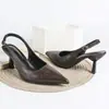 Zapatos de Tacón Alto Stiletto de Punta Abierta y Punta Cerrada para Mujer, Nuevas Tendencias, Comercio Transfronterizo Europeo y Americano, Color Marrón