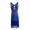Vestido de Falda con Flecos de Lentejuelas Gatsby Retro de los Años 1920 Europeo y Americano Lujo Accesible Vestido Mini para Fiesta y Baile de Graduación