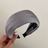 Faixa de cabeça com esponja de cetim de seda, cobertura total, aba larga, visual de alta qualidade estilo francês, popular online, acessório de cabelo com faixa de seda de coroa alta