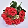 Flores de simulación rosas 9 rosas de ensueño flores de simulación para bodas decoración del hogar flores artificiales arreglo floral