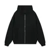 Gimmel Moletom com capuz pesado preto masculino e feminino primavera e outono casal estilo americano roupas retrô top jaqueta all-match