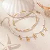 Tornozeleira de Verão Novo Estilo Estrela do Mar Concha Tartaruga Borla, Joia de Pé com Design Personalizado de Luxo Leve, Acessórios de Praia Estilo Férias