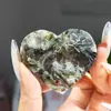 Piedra Bruta de Cristal Natural Forma de Corazón Juguete Pieza Portátil en Forma de Corazón Manualidad de Cristal Decoración del Hogar Adorno de Piedra