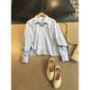 Ropa en Stock Camisa de Algodón Puro de Alta Calidad con Bloques de Color, Silueta Cuadrada para Mujer, Pieza Única al por Mayor