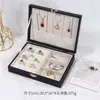Caja de Almacenamiento de Joyería Portátil de Madera Maciza de Doble Capa de Gran Capacidad Caja de Joyería Multifuncional para Anillos y Collares Personalización