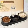 Conjunto de Tigelas para Cães, Tigelas para Gatos e Tigela de Água com Dispensador Automático de Água e Tigelas de Aço Inoxidável, Adequado para Gatos e Cães, Design Dividido para Fácil Limpeza