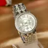 Relógio de Pulso de Aço com Cristais de Diamante, Relógio Mais Vendido Transfronteiriço Cheio de Diamantes, Relógio de Pulso Dourado Rose Gold, Pronto para Venda