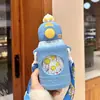 Copo térmico infantil do Ultraman para meninos que vão à escola, garrafa de água de aço inoxidável 316 de grau alimentício para bebês com canudo para alunos do ensino fundamental