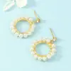 Aretes de Perla con Diamante Individual para Mujer, Elegantes y Sencillos, Nuevos Aretes de Moda 2019 con un Toque de Lujo, Estilo de Celebridad de Internet de Nicho, Aretes de Botón para Mujer