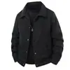 Chaqueta de Pana con Lana de Cordero para Hombre, Forrada de Polar, Otoño e Invierno, Holgada, con Solapas, Top para Hombre