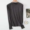 Nueva Camiseta de Manga Larga con Cuello Redondo para Otoño 2026, Camiseta Básica de Color Sólido Ajustada para Mujer