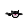 Anillo de monstruo de gato negro divertido con ojos grandes, dulce y genial, con dibujos animados, para novias y parejas, regalo de joyería.