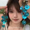 Aretes Colgantes con Borla de Concha, Cuentas de Arroz y Flores Estilo Bohemio de Resort Costero Pendientes de Estilo Étnico Retro Pendientes de Nicho