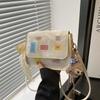 Color de Contraste Nuevo Estilo Bolso Pequeño Fresco para Mujer Bolso Cuadrado Pequeño de Moda Bolso de Mano de Gran Capacidad Estilo Universitario para Mujer Bolso de Hombro Simple