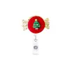 En Stock Porta Insignia Retráctil de Fieltro Tela Navideña Clip para Insignia Hombre de Jengibre Muñeco de Nieve Porta Identificación Al Por Mayor