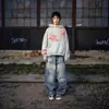 Sudadera con Capucha Retro Gótica Otoño e Invierno 2025 Nueva Estilo Ins Transfronteriza Sudadera High Street Y2K para Hombres y Mujeres