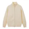 Jaqueta Cardigan de Tricô da Moda para Homens, Outono Estilo Coreano Casual Solta Versátil Cor Sólida Suéter 806P62