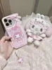 Popular Fofa Textura de Couro Kt Melody Adequado para Capa de Celular Apple 17Promax Iphone16 Desenho Animado 15 Coreano 14