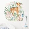 Adesivos de Parede com Veados, Coelhos e Guirlandas de Flores para Sala de Estar, Quarto e Porta; Pintura Decorativa Quente, Artística, Fresca, Nórdica, À Prova d'Água
