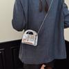 Bolsa de Corrente de Couro Envernizado Brilhante para Menininhas da Moda Doce Fofa Laço Bolsa de Mão para Meninas Cor Sólida Bolsa Infantil