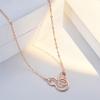 Collar Doble Calabaza Incrustado con Diamantes de Plata de Ley S925 al por Mayor para Mujer, Diseño Entrelazado de Fortuna y Prosperidad, Regalo de Año de Nacimiento Cumpleaños para Novia