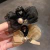 Pinza para el Cabello Pequeña con Lazo Perlas y Pedrería para Mujer Runaway Princess Nuevo Estilo Celebridad de Internet Pinza Lateral para Flequillo con Forma de Ocho para Mujer