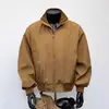 Jaqueta Cardigan Casual Masculina Simples Tendência Marca Cor Sólida High Street Comute Casual Retro Exterior À Prova de Vento Gola Alta