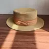 Sombrero de Paja de Ala Plana para Mujer, Salida de Verano, Playa, Protección Solar, Parasol, Sombrero de Sol, Fedora Pequeño Francés Retro para Hombre