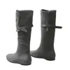 Botas retro de ante con punta redonda y ajuste ceñido, botas largas para mujer, nueva colección otoño/invierno 2026, con tacón oculto para mayor altura, de moda tanto para interiores como para exteriores, botas de montar