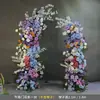 Adereços de Casamento: Arco Floral em Forma de Chifre, Cenário de Palco, Painel Curvo Pronto para Casamento ao Ar Livre