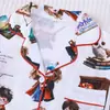 Comercio exterior transfronterizo juegos de pijama europeos y americanos para niños con cuello camisero, estampado de dibujos animados, tela ignífuga, ropa de casa de manga corta al por mayor