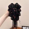 Pinza de agarre de cinta con lazo grande floral súper de hadas Pinza de tiburón para la parte trasera de la cabeza con sentido de alta calidad Mori Pinza para cola de caballo de tela de gasa