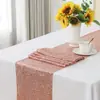 Camino de mesa para decoración de fiestas transfronterizas, camino de mesa de poliéster con lentejuelas para fiestas de cumpleaños, hotel, cenas occidentales y decoraciones de bodas