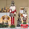 Adornos de Muñeca Retráctil Navideña Transfronterizos Regalos de Navidad Decoraciones de Muñeco de Pie a Cuadros Retro Hombre Viejo Muñeco de Nieve